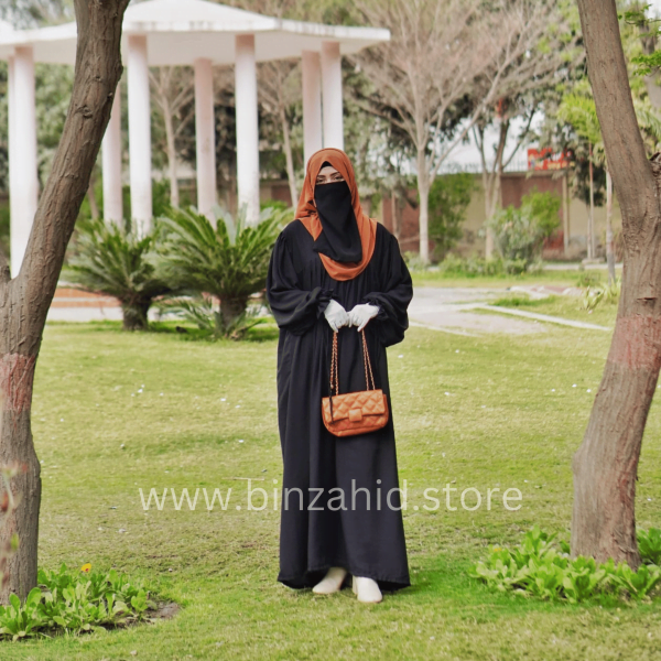 Black Georgette Zip Style Modest Elegant Islamic Abaya For Women