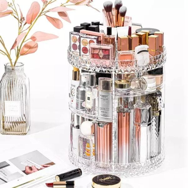 360 Degree Rotating Organizer, Adjustable Makeup Storage Rack